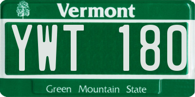 VT license plate YWT180