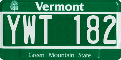 VT license plate YWT182