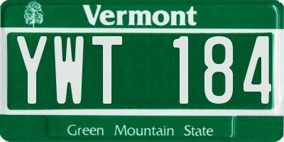 VT license plate YWT184