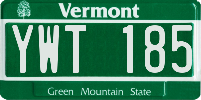 VT license plate YWT185