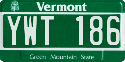 VT license plate YWT186