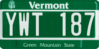 VT license plate YWT187