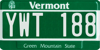 VT license plate YWT188
