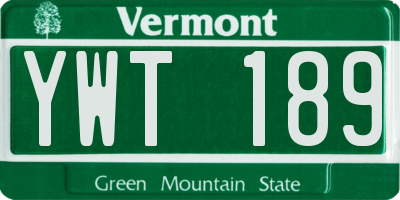 VT license plate YWT189