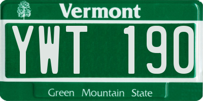 VT license plate YWT190