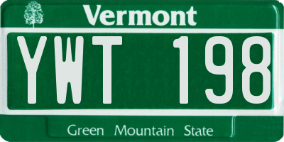 VT license plate YWT198