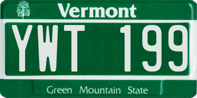 VT license plate YWT199