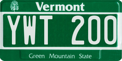 VT license plate YWT200