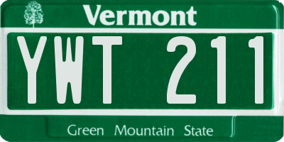 VT license plate YWT211