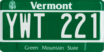 VT license plate YWT221