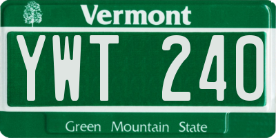 VT license plate YWT240