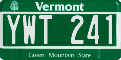 VT license plate YWT241