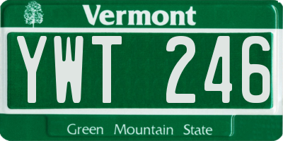 VT license plate YWT246