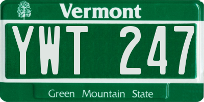 VT license plate YWT247