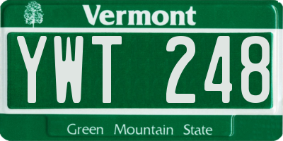VT license plate YWT248