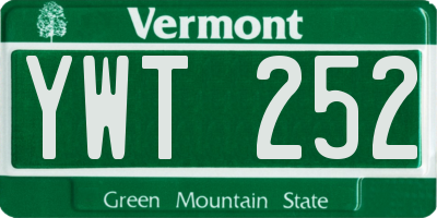 VT license plate YWT252