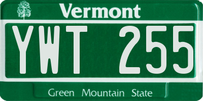 VT license plate YWT255