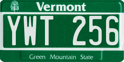 VT license plate YWT256