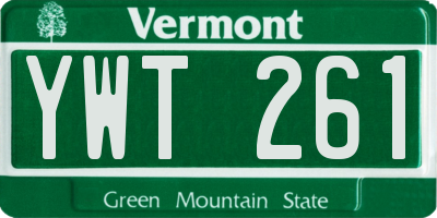 VT license plate YWT261