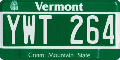 VT license plate YWT264
