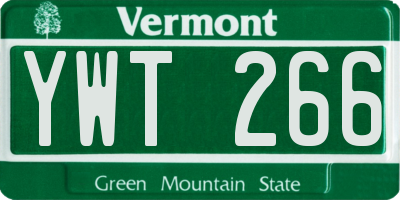 VT license plate YWT266