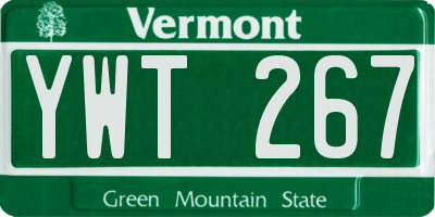 VT license plate YWT267