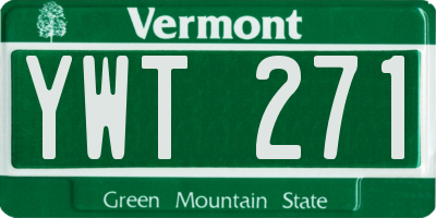 VT license plate YWT271