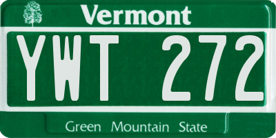 VT license plate YWT272