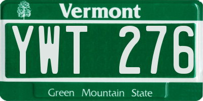 VT license plate YWT276