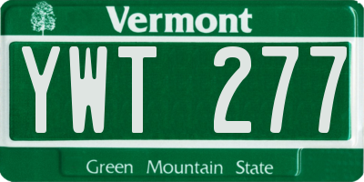 VT license plate YWT277