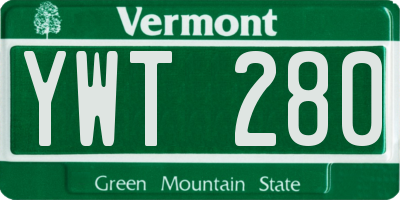 VT license plate YWT280