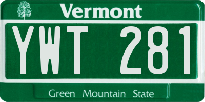 VT license plate YWT281