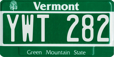 VT license plate YWT282