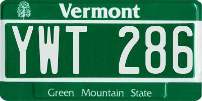 VT license plate YWT286