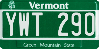 VT license plate YWT290