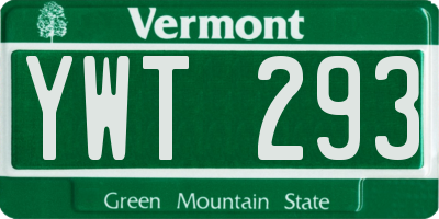 VT license plate YWT293