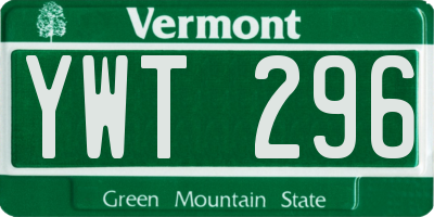 VT license plate YWT296