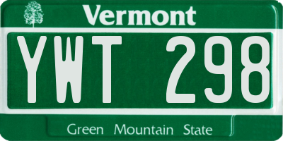 VT license plate YWT298