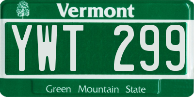 VT license plate YWT299