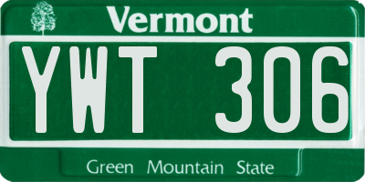 VT license plate YWT306