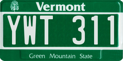 VT license plate YWT311