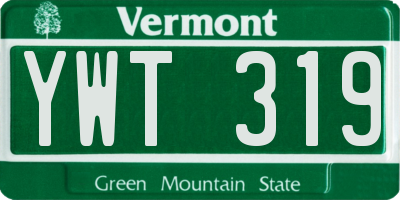 VT license plate YWT319