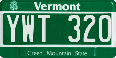 VT license plate YWT320