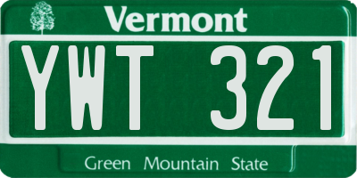VT license plate YWT321