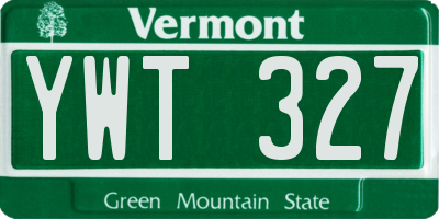 VT license plate YWT327