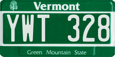 VT license plate YWT328