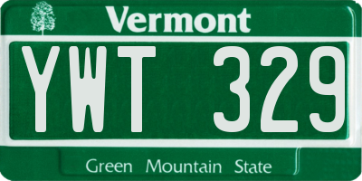 VT license plate YWT329