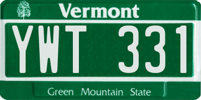 VT license plate YWT331