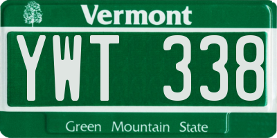 VT license plate YWT338