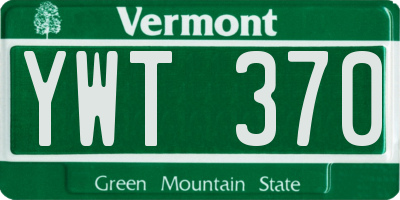 VT license plate YWT370